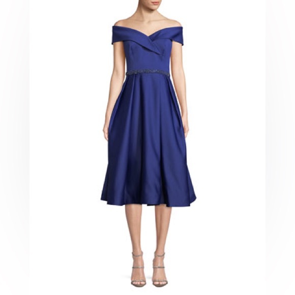 Rickie Freeman for Teri Jon Dresses & Skirts - NWT Rickie Freeman for Teri Jon Sapphire Cuffed Satin Bustier Dance Dress